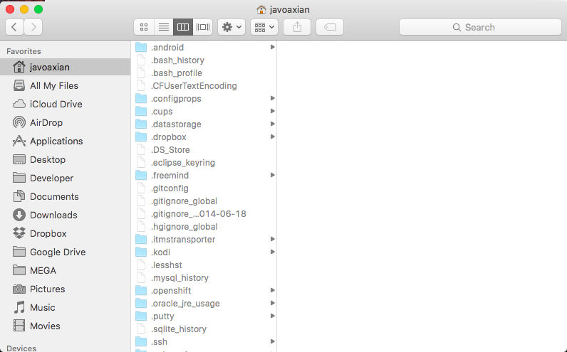 Mostrar y ocultar archivos ocultos en Mac OS X