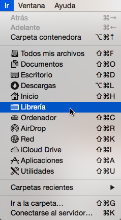 Mostrar la carpeta Librería (Library) en el Finder de Mac OS X